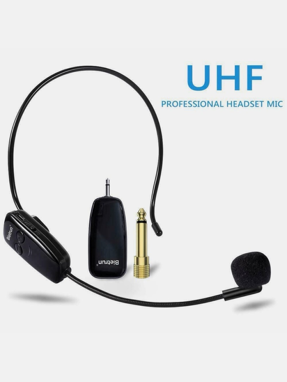 Black UHF Wireless Headset Microphone